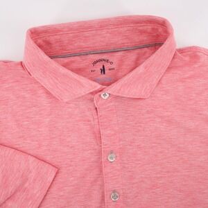 Johnnie-O Top Shelf Performance Polo Shirt Pink Short Sleeve Mens Large